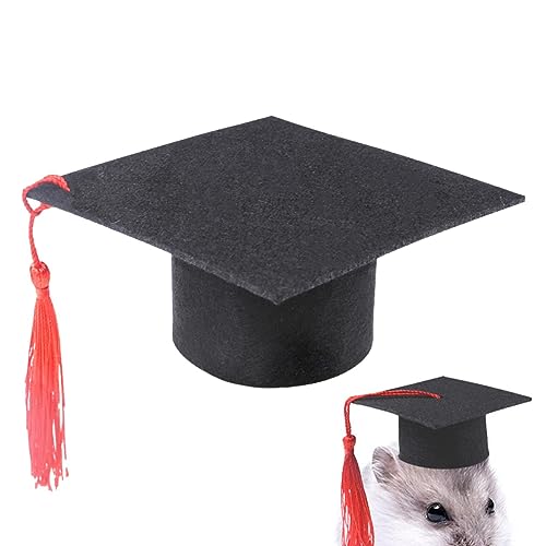 Haustier Dr. Hut, Haustier Graduation Cap Hut, Weiche und niedliche Haustier Bachelor Kappe mit roter Quaste, Hamster Abschlussanzug für Partyzubehör von EviKoo