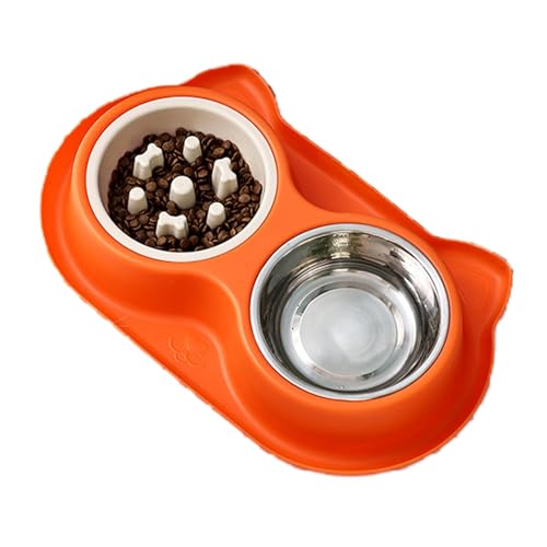 Slow Feeder Hundenapf, 2-in-1 Futternapf für langsames Futter und Wasser, langsames Fressen, Welpen-Futterspender mit rutschfester Matte, abnehmbares Design für langsames Fressen von EviKoo