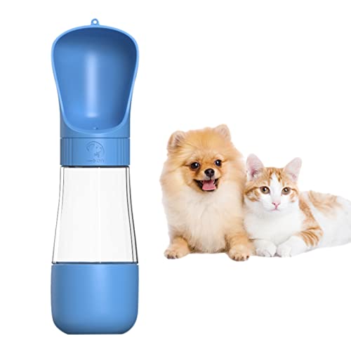 Tragbare Hundewasserflasche - 2 in 1 Wasserflasche für Haustiere,Trinken und Essen Welpenzuführung zum Wandern, auslaufsicheres Design von EviKoo