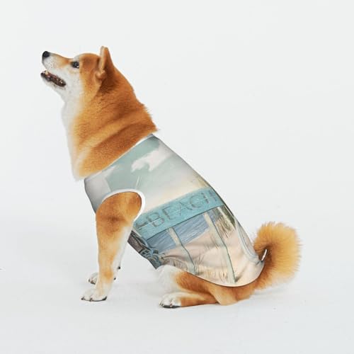 Beach Bike Haustier Katze Hund Shirt Baumwolle T-Shirt Haustier Weihnachten Pullover Weich Bequem Baumwolle Pyjama Haustier Katze Junge Hund Dress Up Kostüme von Evius