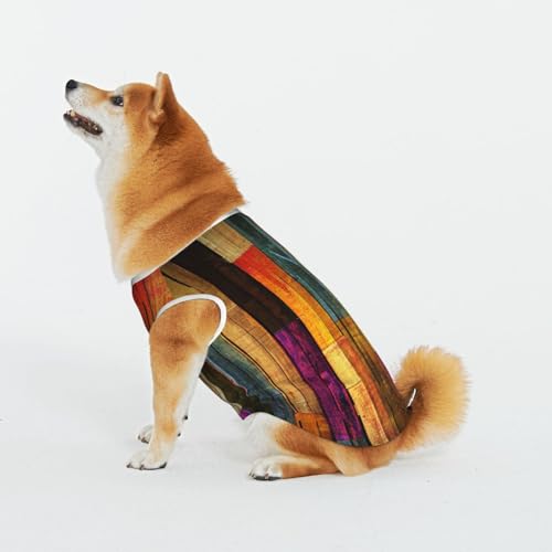 Bunte Holz Haustier Katze Hund Shirt Baumwolle T-Shirt Haustier Weihnachten Pullover Weich Bequem Baumwolle Pyjama Haustier Katze Junge Hund Dress Up Kostüme von Evius