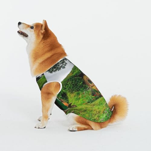 Fantasy Ländliches Haustier Katze Hund Shirt Baumwolle T-Shirt Haustier Weihnachten Pullover Weich Bequem Baumwolle Pyjama Haustier Katze Junge Hund Dress Up Kostüme von Evius