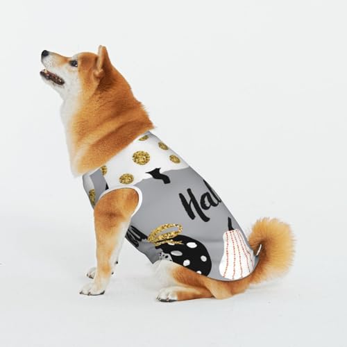 Happy-Halloween-Day-Trick-or-Treat Haustier Katze Hund Shirt Baumwolle T-Shirt Haustier Weihnachten Pullover Weich Bequem Baumwolle Pyjama Haustier Katze Junge Hund Dress Up Kostüme von Evius