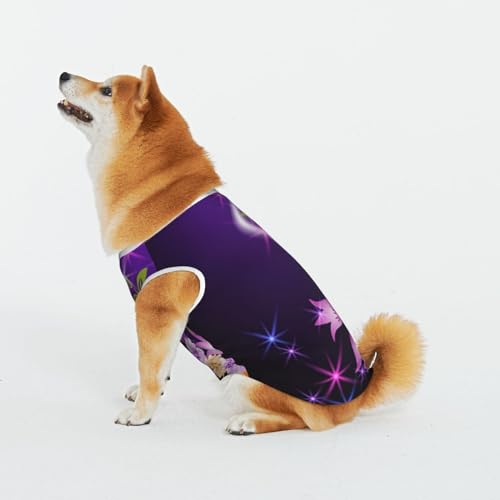 Licht Romantische Blumen Haustier Katze Hund Shirt Baumwolle T-Shirt Haustier Weihnachten Pullover Weich Bequem Baumwolle Pyjama Haustier Katze Junge Hund Dress Up Kostüme von Evius