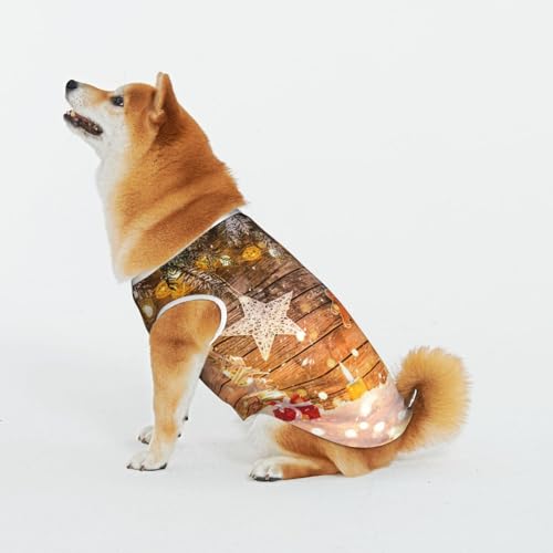 Weihnachtsbäume Kerzen Haustier Katze Hund Shirt Baumwolle T-Shirt Haustier Weihnachten Pullover Weich Bequem Baumwolle Pyjama Haustier Katze Junge Hund Dress Up Kostüme von Evius