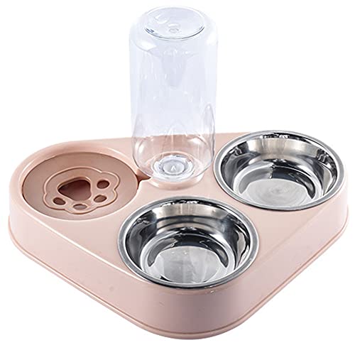 Evliery Haustier Katzen Napf Automatischer Futter Napf Hunde Katzen Futter Napf mit Wasser FontäNe Doppel Napf Trinken ErhöHter StäNder Schalen SchüSseln A von Evliery