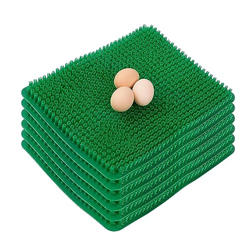Evliery Hühner Nestpads, Waschbare Nestbox-Pads für Hühner, Wiederverwendbare Nestpads für Hühnerstall, 6 Stück Langlebig (Grün) von Evliery