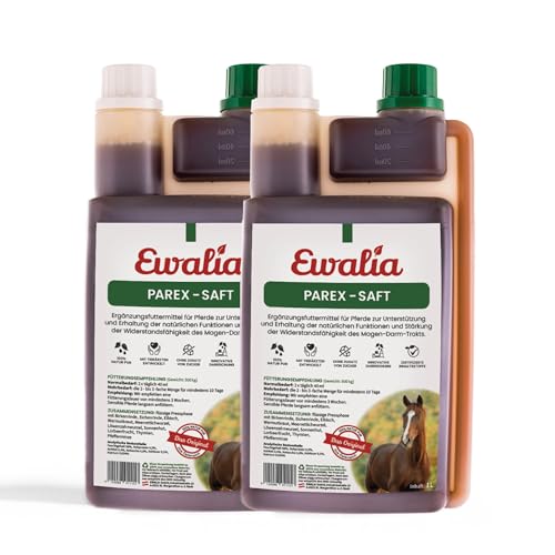 NEU! EWALIA Parex-Saft - Natürliche Unterstützung für das Magen-Darm-Wohlbefinden Ihres Pferdes - Schutz und Stärkung von innen, mit Tierärzten entwickelt, 100% Natur pur, frei von Zusätzen, 2x1 Liter von Ewalia