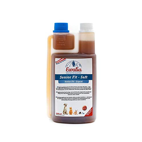 NEU! EWALIA Senior Fit - Saft für Hunde - Verleihen Sie Ihrem älteren Vierbeiner Neue Lebenskraft und Vitalität mit Tierärzten entwickelt, 100% Natur pur, frei von Zusätzen - 500ml von Ewalia