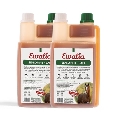 NEU! EWALIA Senior Fit-Saft: Natürliche Vitalitäts- und Stoffwechselunterstützung für ältere Pferde, mit Tierärzten entwickelt, 100% Natur pur, frei von Zusätzen - 2x1 Liter von Ewalia