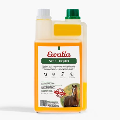 NEU! EWALIA Vitamin E - Kraftvolle Unterstützung für Muskeln & Vitalität, Natürliches Vitamin E für Ihr Pferd, mit Tierärzten entwickelt, 100% Natur pur, frei von Zusätzen, 1L von Ewalia