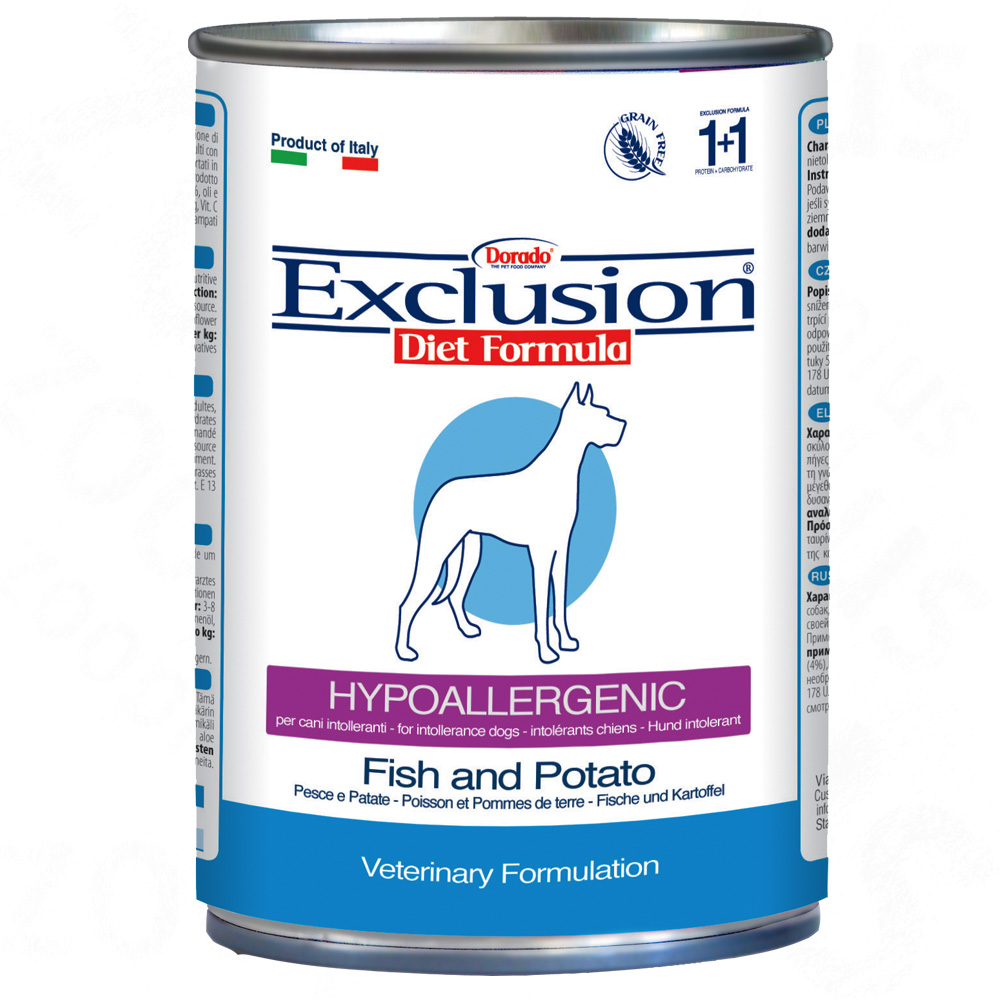 Exclusion Diet 12 x 400 g im gemischten Paket - Pferd, Ente und Fisch Exclusion Diet 12 x 400 g im gemischten Paket - Pferd, Ente und Fisch von Exclusion Diet