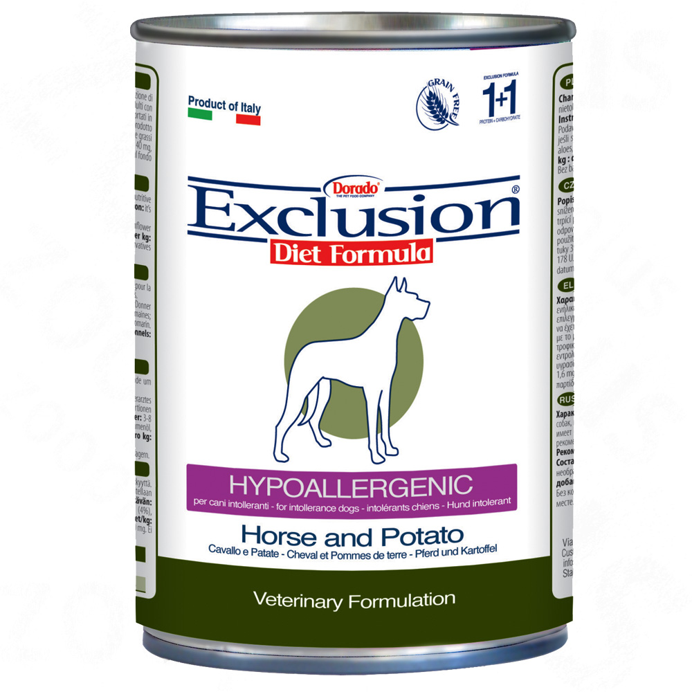 Exclusion Diet 12 x 400 g im gemischten Paket - Pferd, Hirsch und Kaninchen Exclusion Diet 12 x 400 g im gemischten Paket - Pferd, Hirsch und Kaninchen von Exclusion Diet