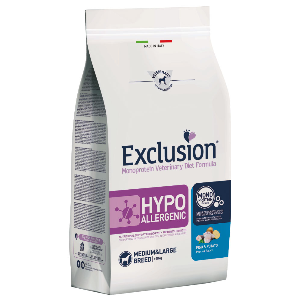 Exclusion Diet Hypoallergenic Medium/Large Adult mit Fisch & Kartoffel - Sparpaket: 2 x 12 kg von Exclusion Diet