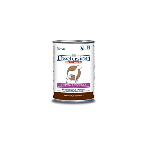 Exclusion Diet Hypoallergen für Hunde mit Kaninchen und Kartoffel, 24er Pack (24 x 400 g) von Exclusion