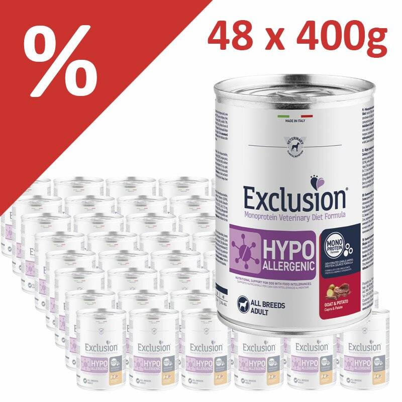 Exclusion Diet Sparpaket 48 x 400 g Ziege & Kartoffel (6,51 € pro 1 kg) von Exclusion