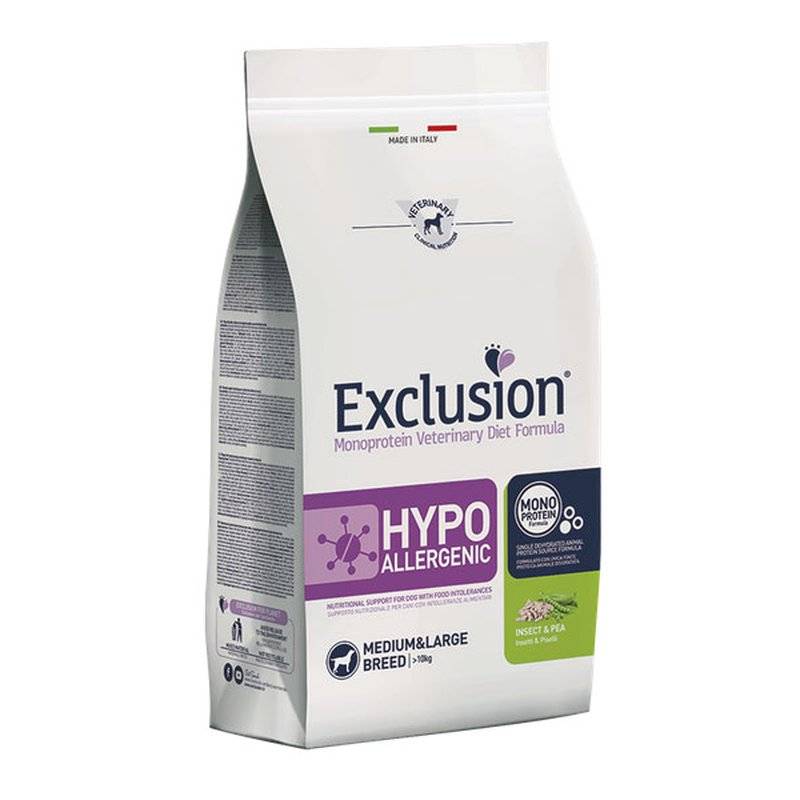 Exclusion Hypoallergenic Insekt & Erbsen 12 kg (7,00 € pro 1 kg) von Exclusion