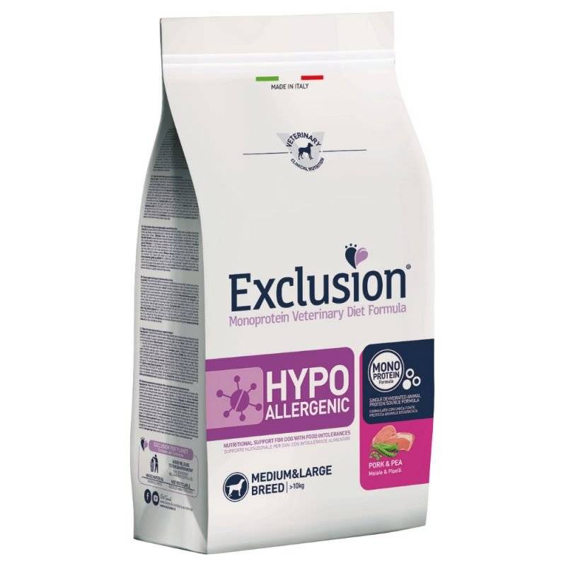 Exclusion Hypoallergenic Schwein & Erbsen 12 kg (5,75 € pro 1 kg) von Exclusion