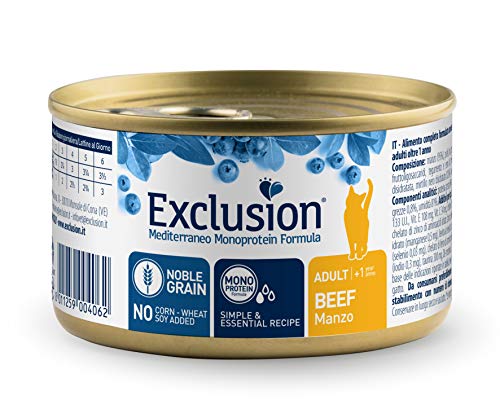 Exclusion Mediterraneo Noble Grain Adult Cat Rind Nassfutter 85 Gramm von Exclusion