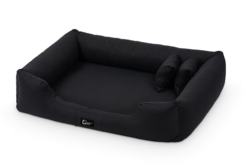 exclusive BED Orthopädisches Hundebett Bruno Grosse Mittelgroße Kleine Hunde - Hundekissen Hundematte aus Aura-Stoff - Memory Foam Kuschelig Langlebig Abriebfest Reißfest (XL, Schwarz) von exclusive BED