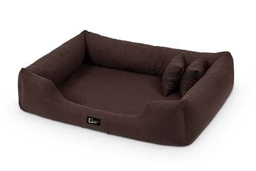 exclusive BED Orthopädisches Hundebett Bruno Grosse Mittelgroße Kleine Hunde - Hundekissen Hundematte aus Aura-Stoff - Memory Foam Kuschelig Langlebig Abriebfest Reißfest (XXL, Braun) von exclusive BED