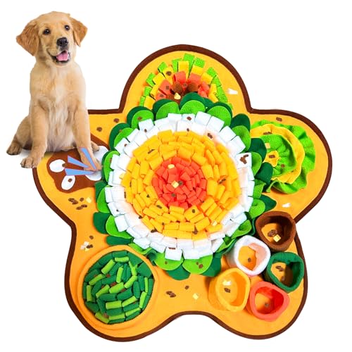Excoutsty Interaktives Schnüffelteppich und Intelligenzspielzeug für Hunde, Blume Schnüffelmatte Hund und Katzen, 60 x 60cm von Excoutsty