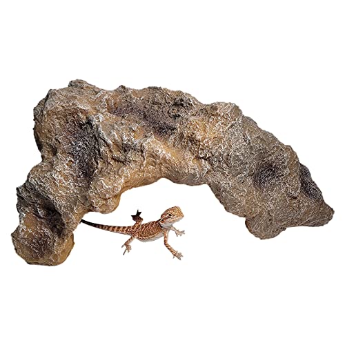 Felsenversteckhöhle, Rettungsraum, aus Kunstharz, hohe Simulation, 25,4 x 12,7 cm, für kleine Reptilien, Schildkröten, Frösche von Exingk