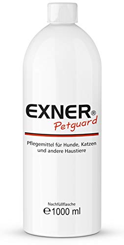 Exner Petguard Fellpflege für Hunde, Katzen & andere Haustiere - Mittel bei Juckreiz, Haarausfall, Entzündung, Parasiten, Räude, Milben & Pilzbefall - biologisch & natürlich - 1 Liter Nachfüllflasche von Exner Petguard