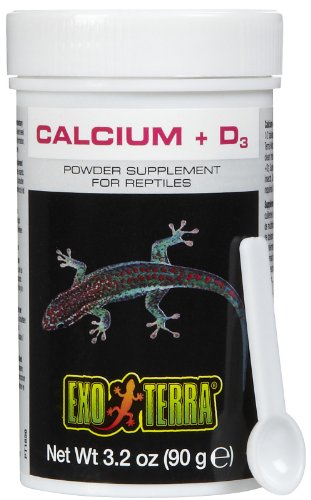 Exo Terra Puderzusatzpräparat, Calcium und Vitamin D3, Futterzusatz für Reptilien, 90g von Exo Terra