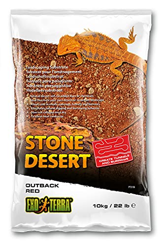 Exo Terra Outback Red Stone Desert, natuerlicher Wuestenboden, Wuesten Substrat, zur Formung von Felsenformationen, Tunneln und Hoehlen geeignet, 10kg von Exo Terra