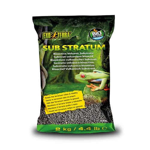 Exo Terra Sub Stratum, bioaktives vulkanisches Substrat, Substrat für Terrarien, für einen sauberen und gesunden Lebensraum im Terrarium, 2kg von Exo Terra