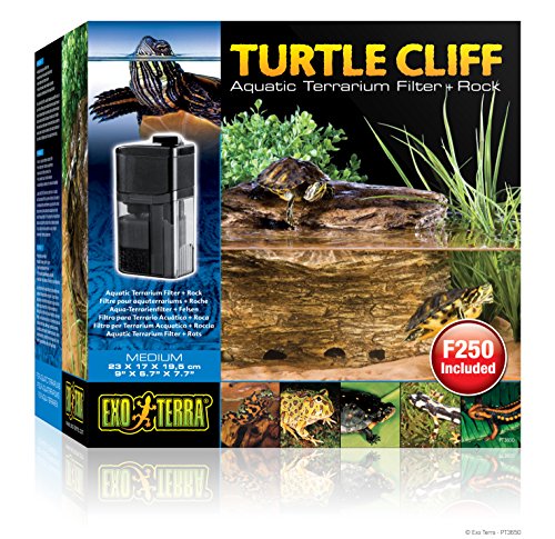 Exo Terra Turtle Cliff, Aqua-Terrarien Filter und Felsen in einem, idealer Wärme- oder Landbereich für Tiere, die nicht nur im Wasser leben, mittel von Exo Terra