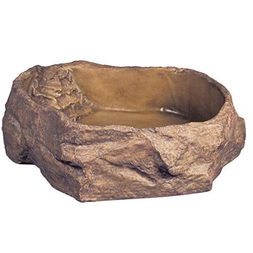 Exo Terra Water Dish, Wasserschale, Wassernapf, im Felsdekor, fuer Terrarien, extra gross, 1 Stück (1er Pack) von Exo Terra