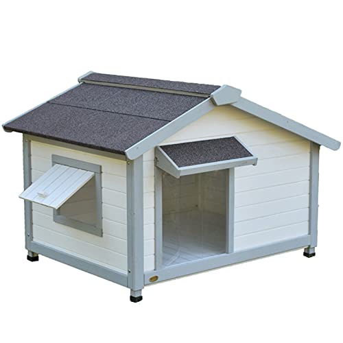 Klassische Hundehütte, Outdoor-Hundehütte Aus Holz Im Kabinenstil, UV-beständige Abdeckung, Hundehütte, Luxus-Multifunktions-Hundewohnung (Color : Weiß, S : 100x74cm) von ExpressLeopard