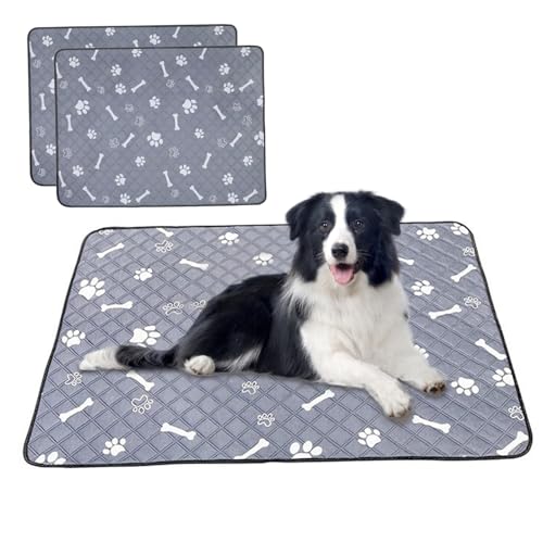 2pcs waschbare Pee-Pads für Hunde 28x39 Zoll großer Antislip-Wiederverwendbarer Welpenpads Waschbare Welpenpolster absorbierende Welpenpads und Leckdosen ＆ Geruchsfreies Haustier-Trainingspad für von Eyccier