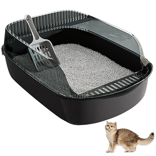 Große Katzenstreu -Tabletts 12L PP Vertiefende Katzenstreubox mit Schaufel Anti Splash abtrennbare Doppelschichtfärbung resistente Katzen -Toilette für Katzenversorgungen Katzenbesitzer Geschenk von Eyccier