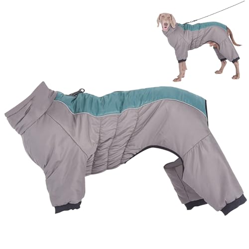 Hundemantel wasserdichte thermische Hundejacke reflektierende Winddichte Hund Wintermantel vierbeinige Reißverschlüsse, atmungsaktive Hunde Winterkleidung, 3XL von Eyccier