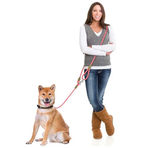 Hands Free Hundeleine 220cm Seil Crossbody Hundeleine Reflektierend für große mittlere kleine Hunde Gehen, Joggen und Laufen von Eyeleaf