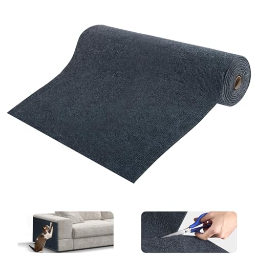 Trimmbare Selbstklebend Kratzteppich Katze Wand kratzschutz sofa katze Schutz katzen kratzmatte Teppich bedeckt 40X200CM Katze Couch Schutz von DIY Katze Krallen katzenteppich (Dunkelblau, 40*200cm) von Eyeleaf