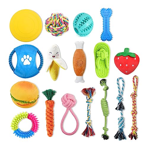 Eyiara Hunde-Seil-Apportierspielzeug, Tauziehen-Spiel für Welpen, Zahnen, Kauen, Backenzahn-Spielzeug, Hunde-Apportierspielzeug für Indoor-Hunde-D von Eyiara