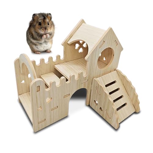 Hamster Haus aus Holz Hamster Versteck Hamsterhaus Treppe Spielzeug Hamster Zubehör 25 * 19 * 20 cm Hamster Haus aus Holz Hamster Versteck Hamsterhaus Treppe Spielzeug Hamster Zubehör 25 * 19 * 20 cm von Eyksta