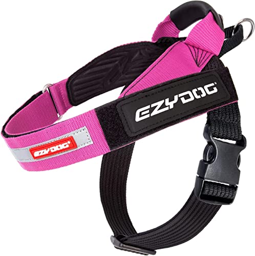 EZYDOG Express Hundegeschirr | Hundegeschirr für kleine, mittelgroße und große Hunde, abgewinkeltes, ergonomisches Design, geformter Griff, leicht zu lösende Seitenschnalle (L, Rosa) von EzyDog