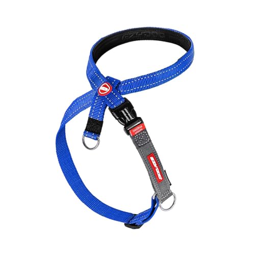 EzyDog Anti Zieh Geschirr Hund - Crosscheck Hundegeschirr für Kleine, Mittelgroße und Große Hunde, Hundetraining Zubehör, Reflektierendes, Größenverstellbar (XL, Blau) von EzyDog