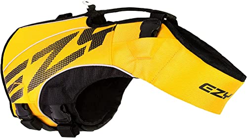 EZYDOG X2 Boost-Schwimmweste, Bootfahren, Hundefreundlich, Paddelboard, überlegener Auftrieb, Rettungsgriff, Rettungsweste (Größe M, Gelb) von EzyDog