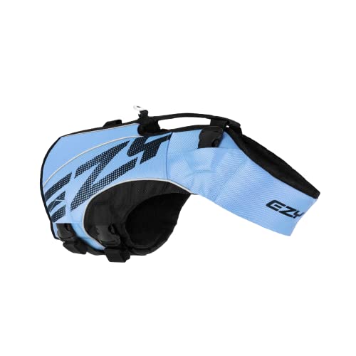 EzyDog Premium Schwimmweste Hund, DFD X2 Hundeschwimmweste, Schwimmwesten für Kleine, Mittelgroße und Große Hunde, Rettungsweste mit Griff (S, Blau) von EzyDog