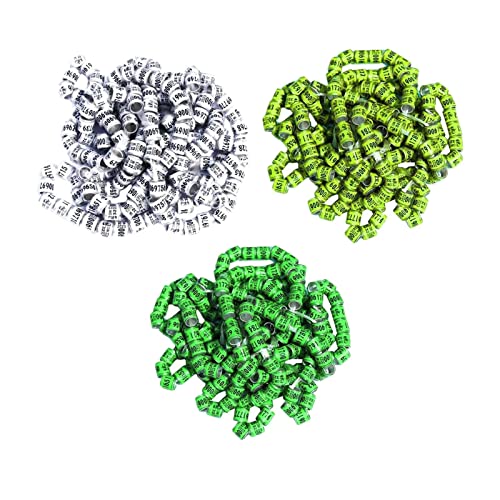 F Fityle 150x 2023 Taubenbeinringe für Verschiedene Vogelarten - Stabile Fußbänder aus Aluminium, Gelbes Gras weiß von F Fityle