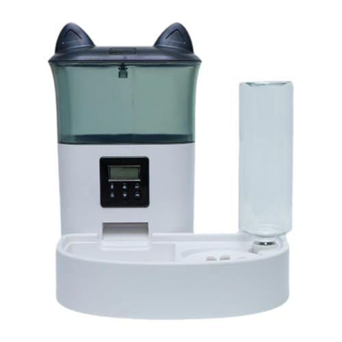 F Fityle 2-in-1-Automatischer Tränker für Haustiere, Futter- und Wasserspender für Katzen und Hunde, automatischer Futterspender für Haustiere, Wasserspender, GRAU von F Fityle