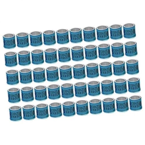 F Fityle 2X 50x 2023 Aluminium Beinringe für Brief 8 Mm Fußbänder für Die Kennzeichnung von Vögeln, Geflügel Und Enten, Blau von F Fityle