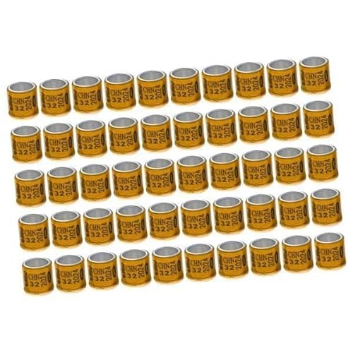 F Fityle 2X 50x 2023 Aluminium Beinringe für Brief 8 Mm Fußbänder für Die Kennzeichnung von Vögeln, Geflügel Und Enten, Orange von F Fityle