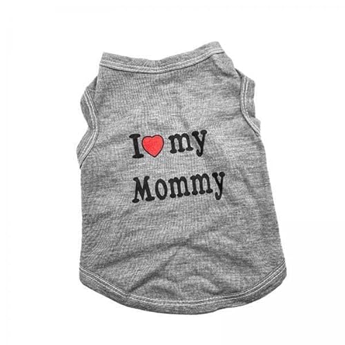 F Fityle 2xi Love Mommy Weste Hunde Tanktop Weste Buchstabendruck Bequeme Hunde T Shirts Haustier Hund Katzenkleidung für Katzen Haustierkostüm Welpen, 2 Stk. von F Fityle